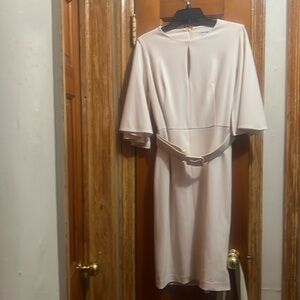 Calvin Klein Cream Sheath Dress with Dolman Sleeves